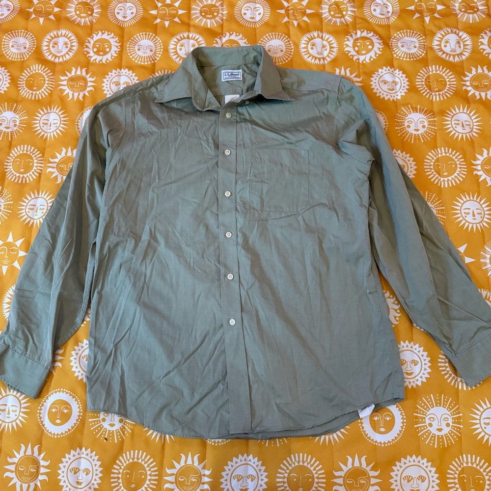 L.L. Bean Olive Green Collared Shirt